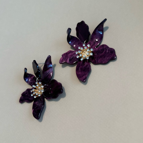 Flower drop earrings M677 - Picture 3 of 4